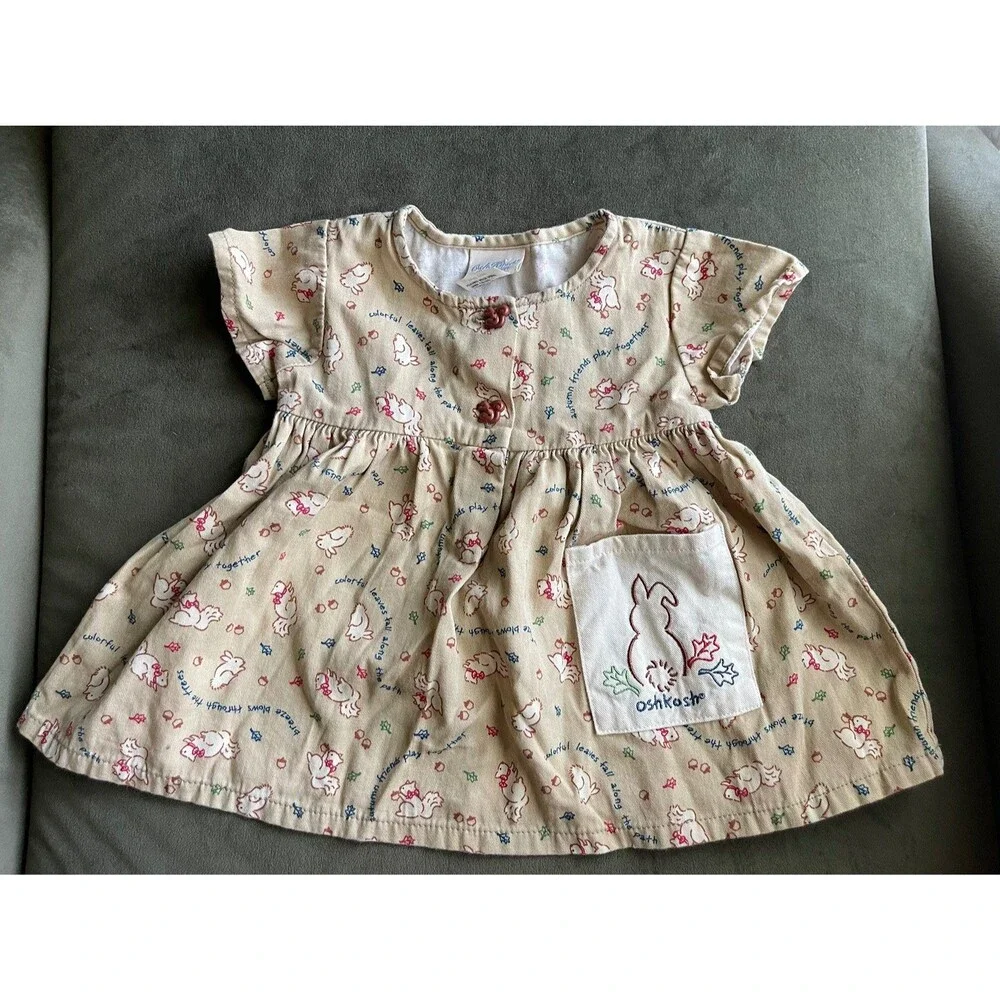 Vintage cottage bunny Oshkosh Dress